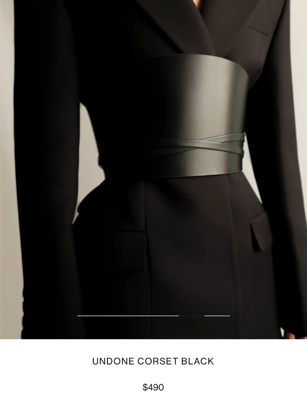 New with tag Classic Black Waist Cinch Belt with Tie Straps
